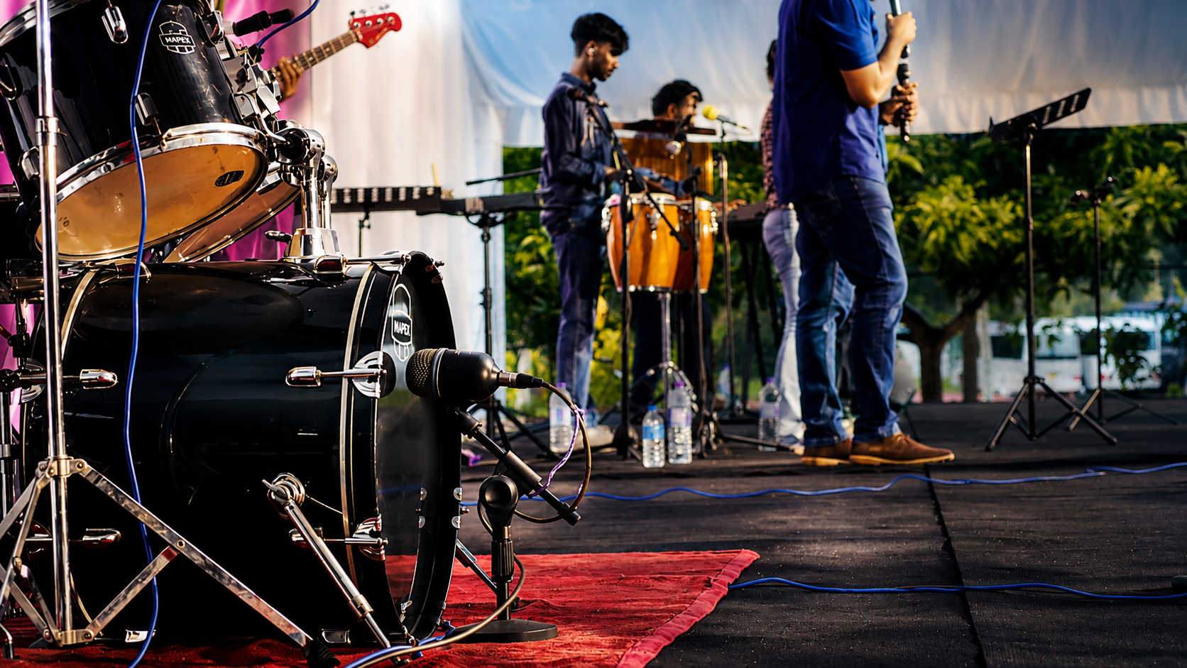 Worship team on stage